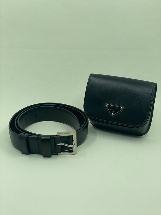 Prada belt with pouch