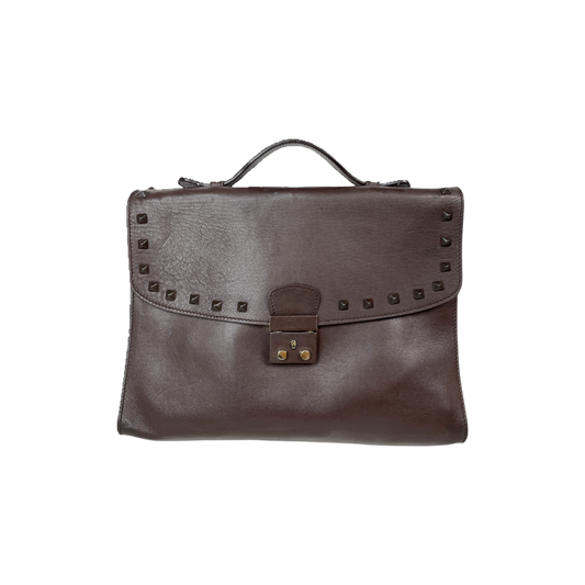 Vintage Valentino Brown Leather Briefcase/Laptop